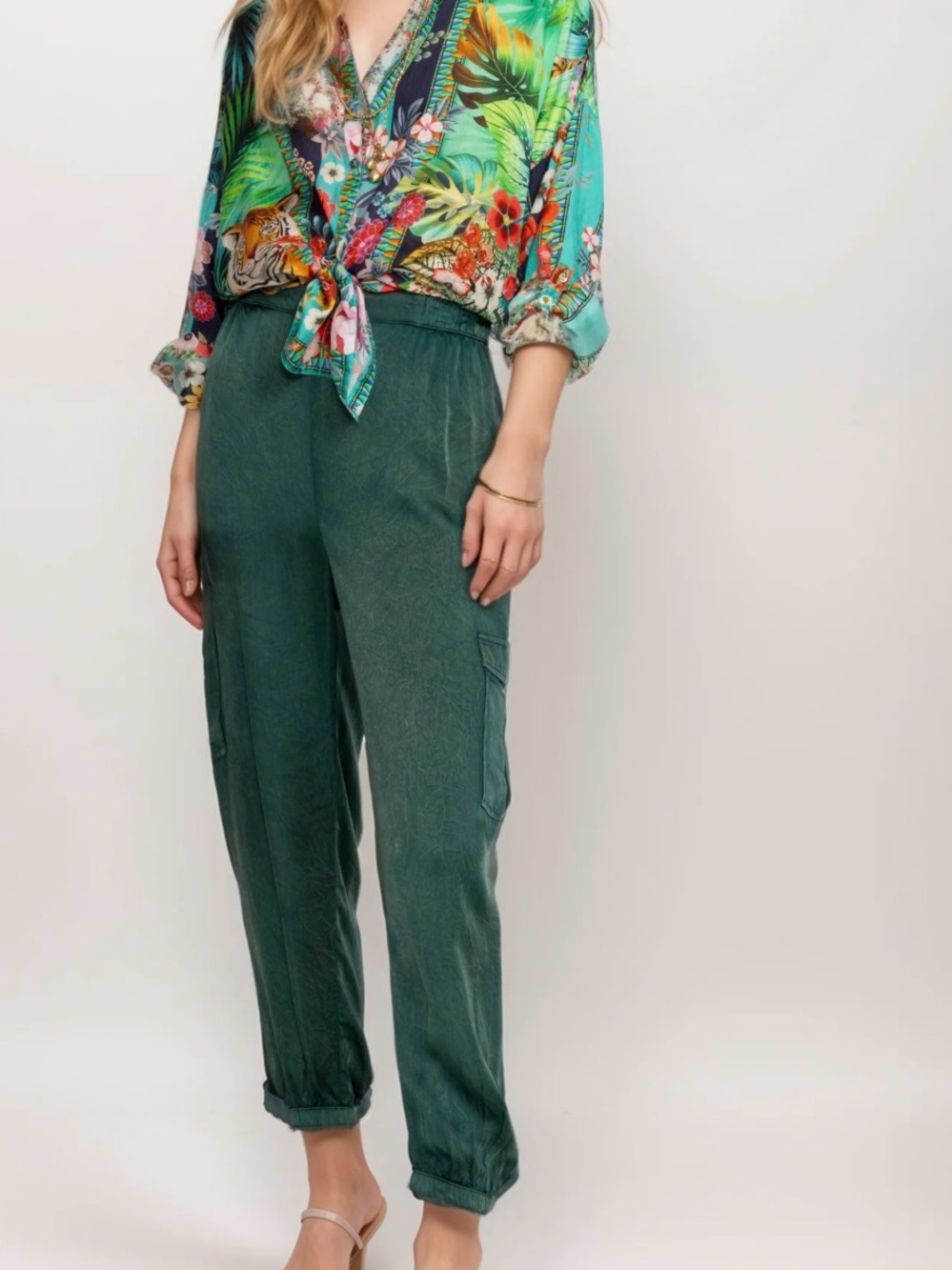 Johnny Was Emerald Green KHAY VISCOSE JOGGER PANT